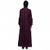 Embroidery abaya with balloon sleeves- Wine